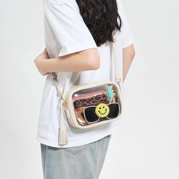 Stadium Approved PVC Crossbody Purse - Small Clear Bag with Adjustable Shoulder - Picture 6 of 6